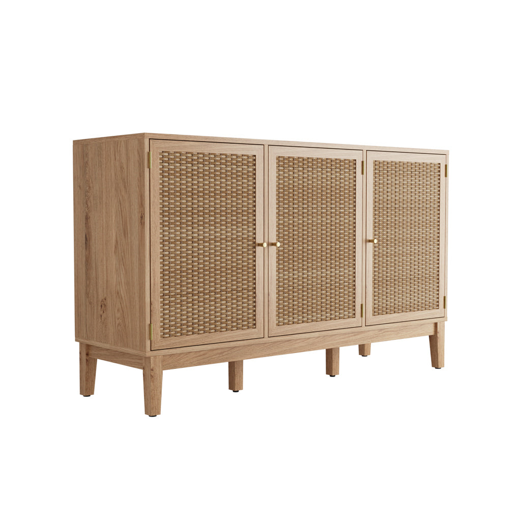 Bordeaux Boho Natural Wood & Rattan Sideboard | Large